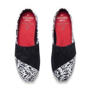 TOMS x Prabal Gurung Collab Shoes Canvas Suede Snow Leopard Slip-On Size 9.5